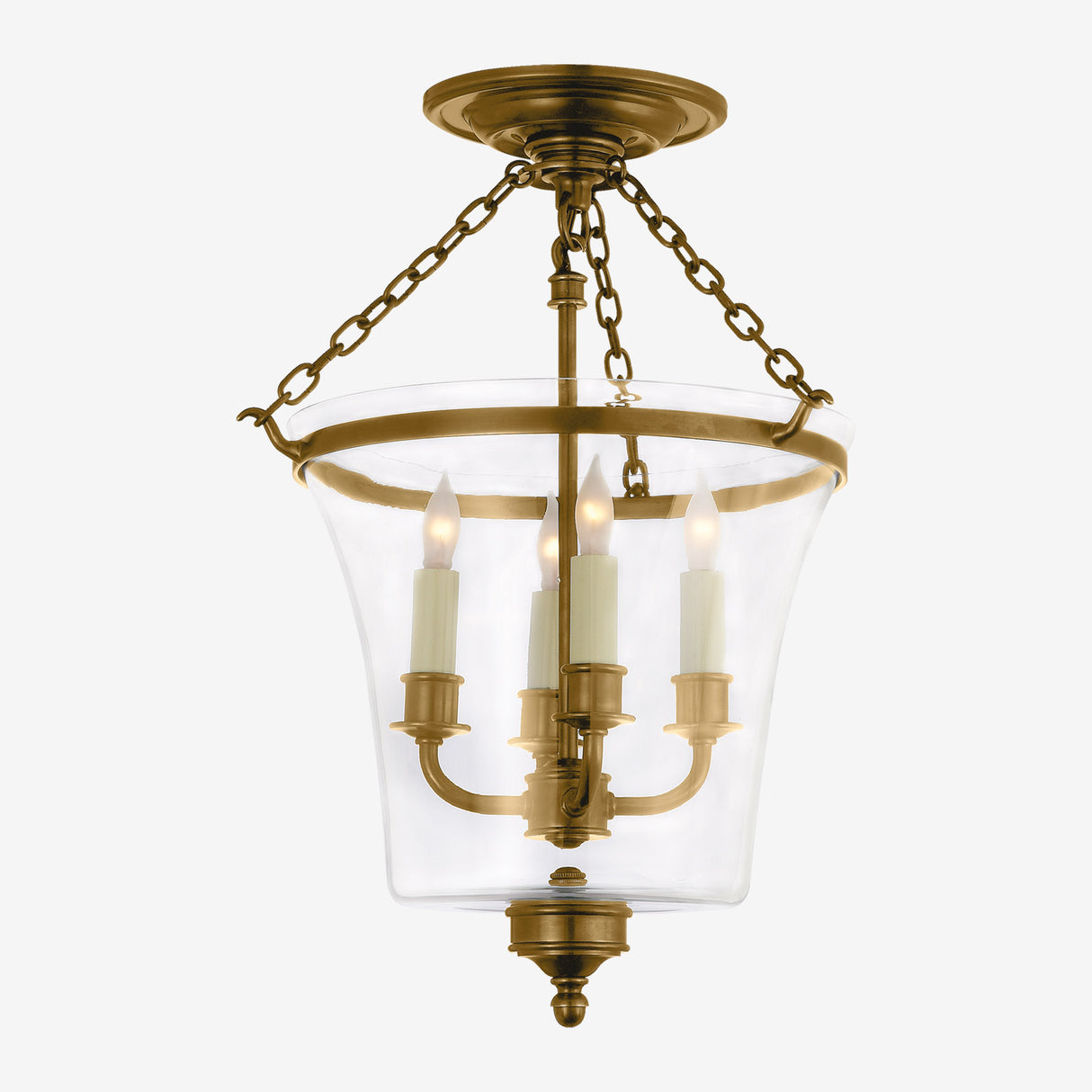 Sussex Semi-Flush Bell Jar Lantern