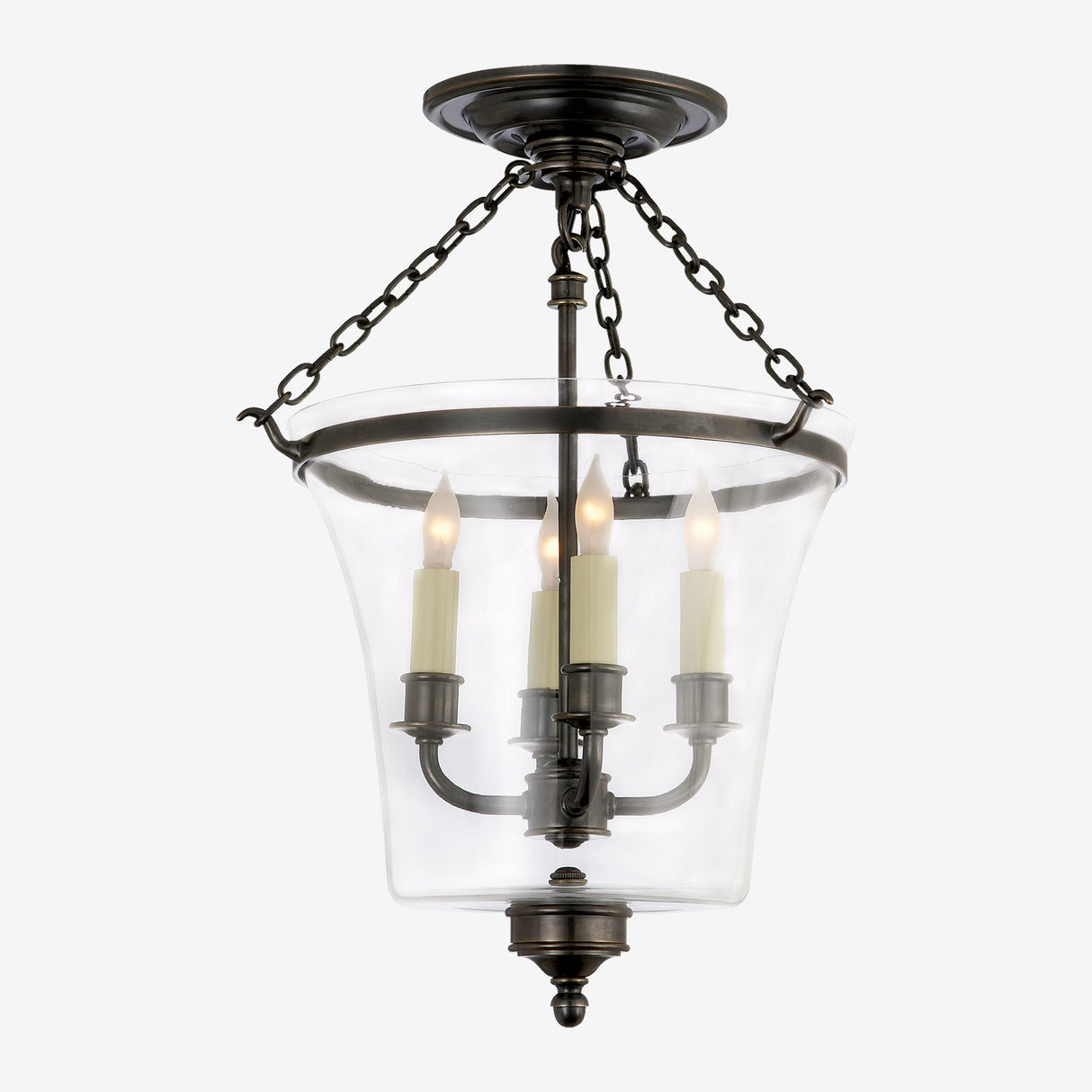 Sussex Semi-Flush Bell Jar Lantern