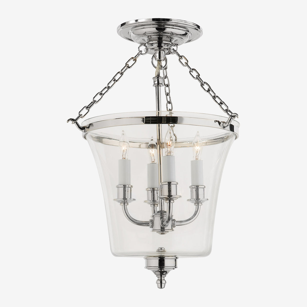Sussex Semi-Flush Bell Jar Lantern