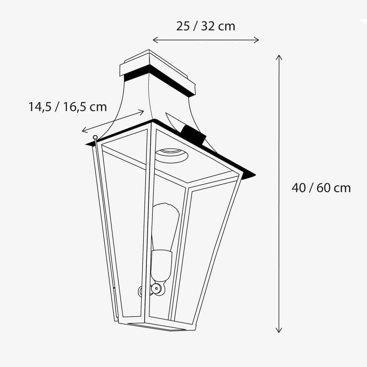 Gracieuze Wall Lantern - Small & Normal
