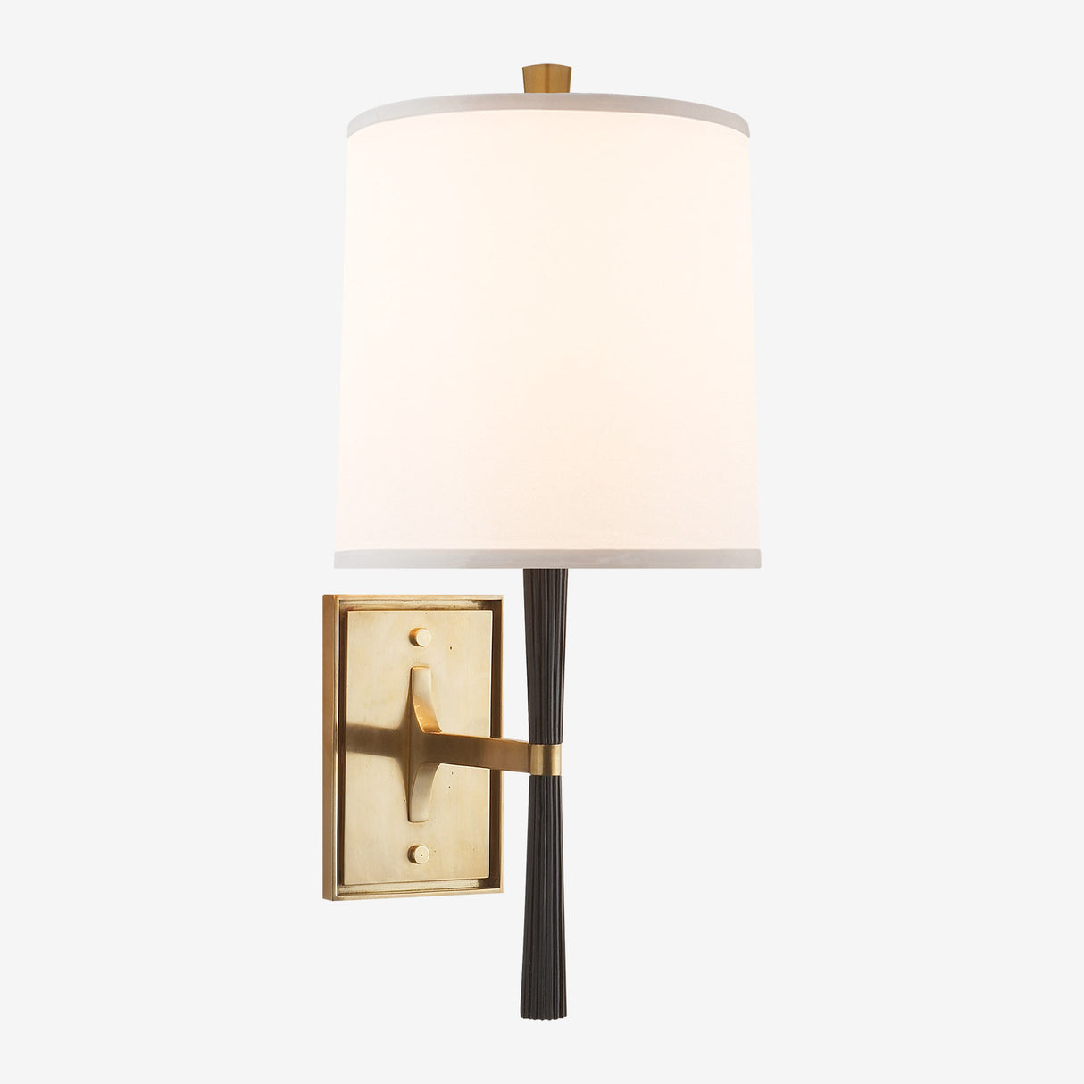 Refined Rib Sconce with Silk Shade
