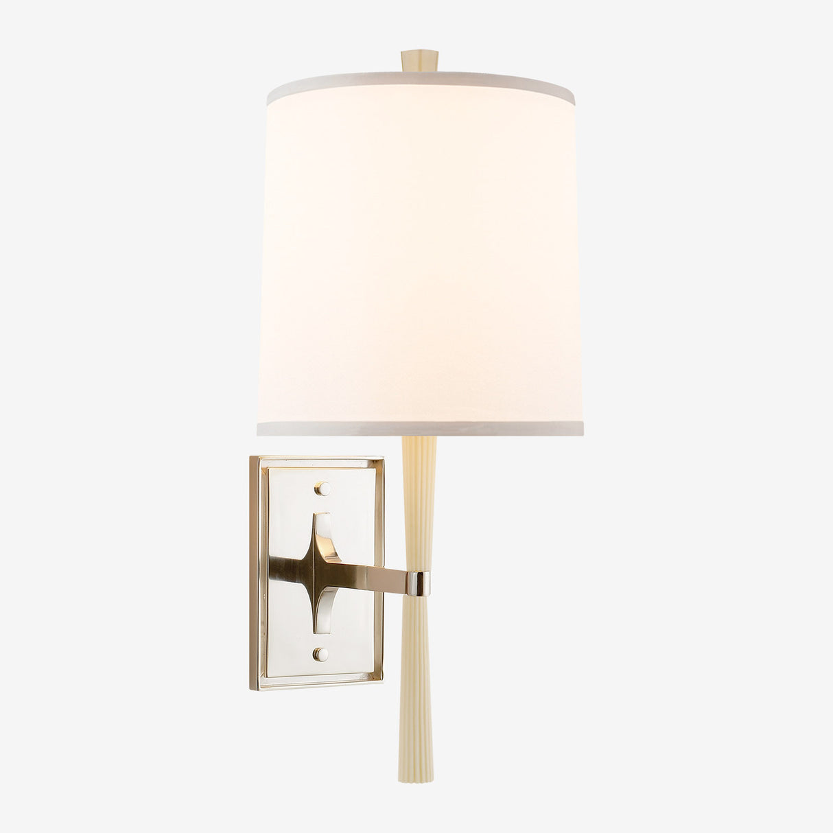 Refined Rib Sconce with Silk Shade