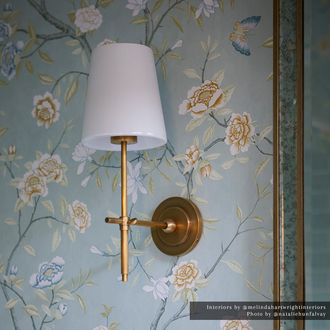 Bryant Sconce with White Glass Shade