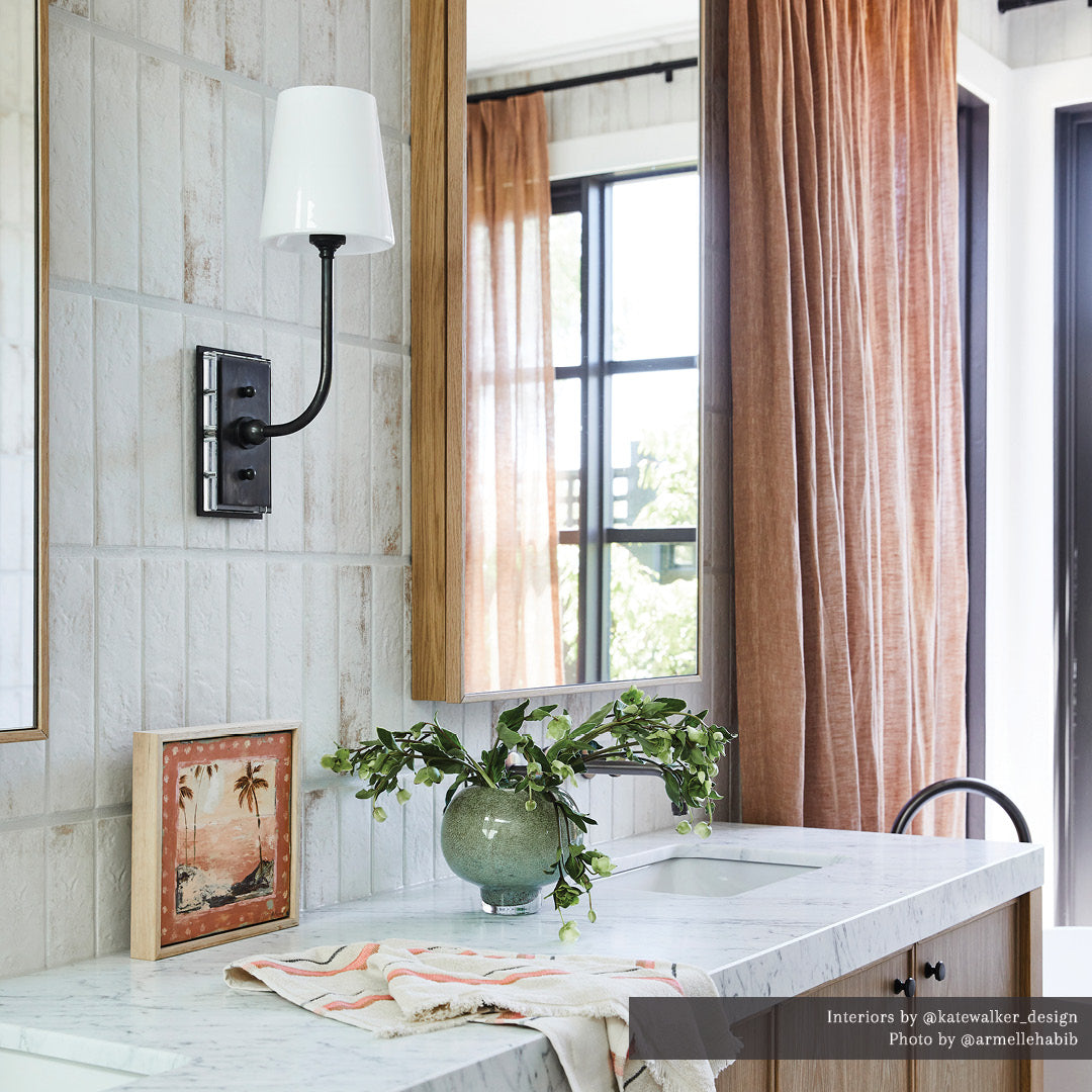 Hulton Sconce with White Glass