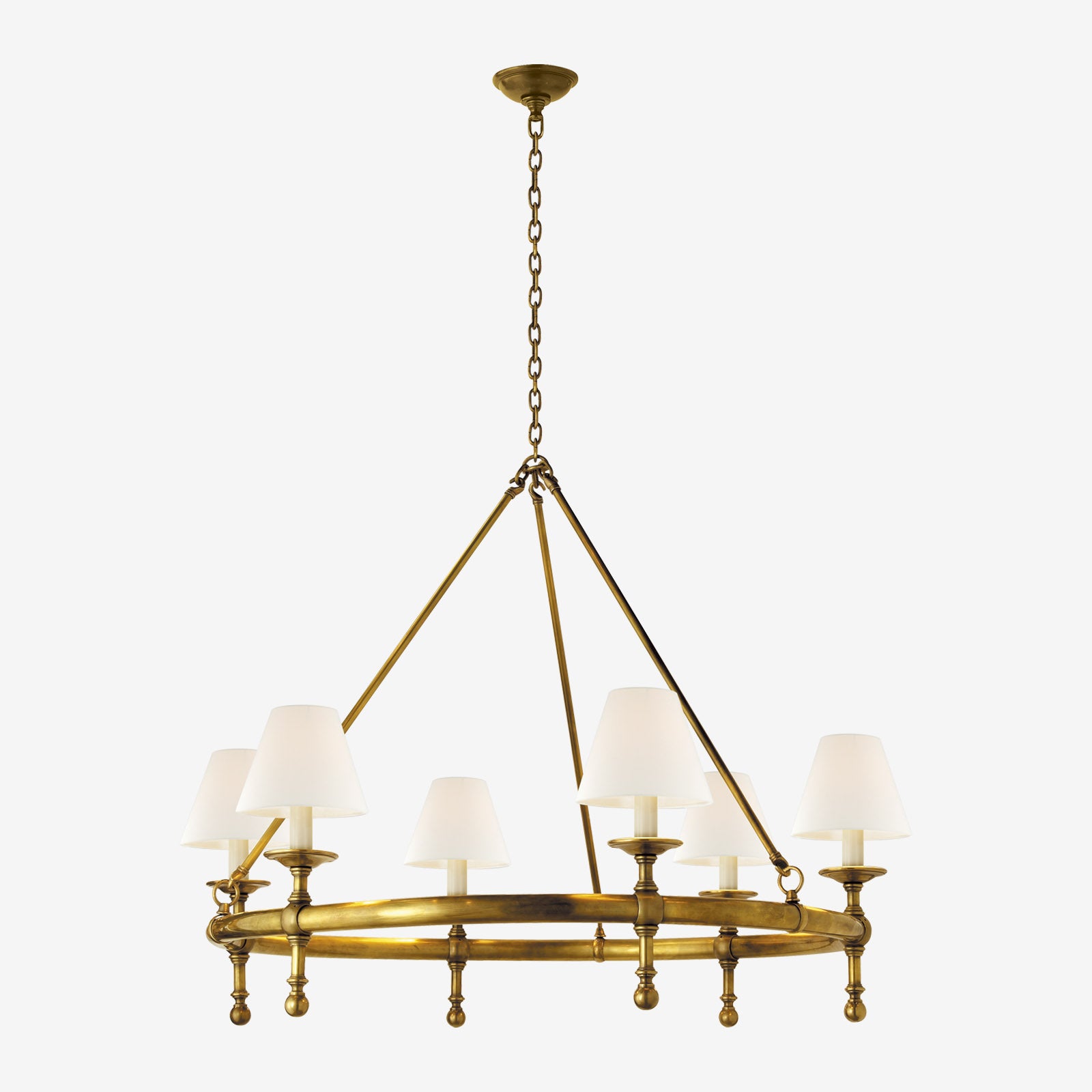 Classic Ring One-Tier Chandelier (Linen Shades) – The Montauk Lighting Co