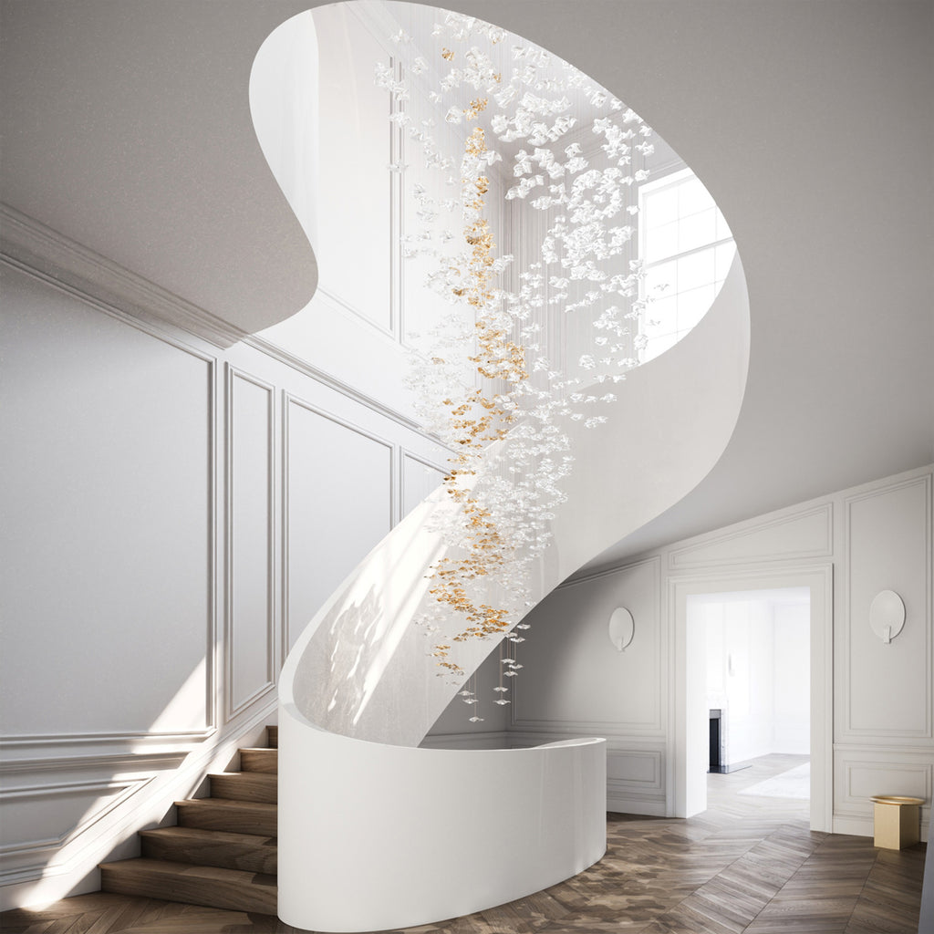 Custom Sand & Sea installation in this exquisite stairwell project