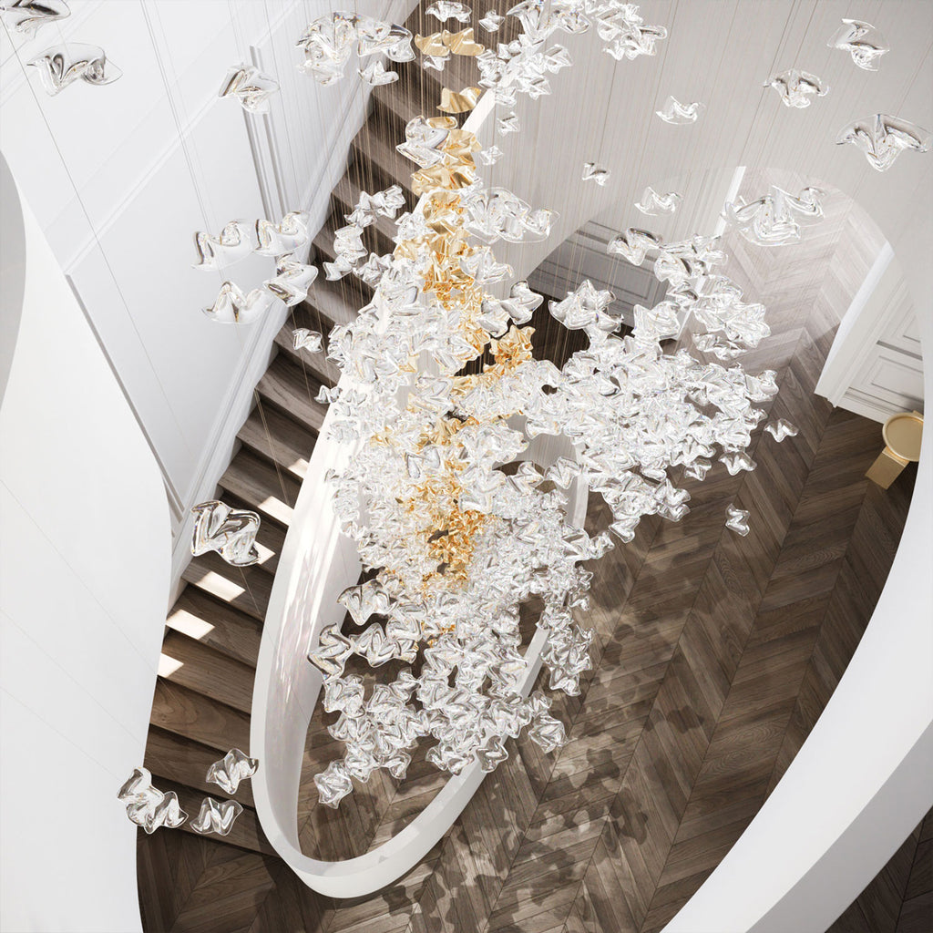 Custom Sand & Sea installation in this exquisite stairwell project