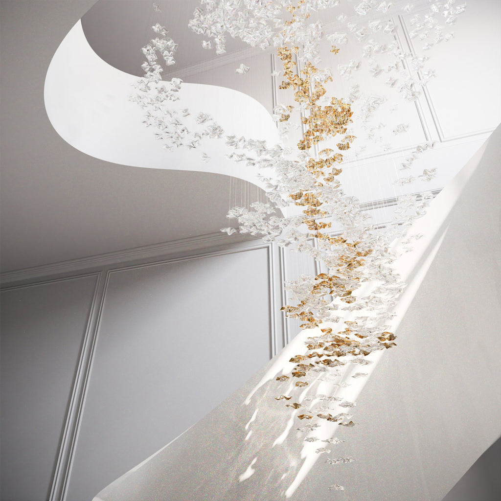 Custom Sand & Sea installation in this exquisite stairwell project