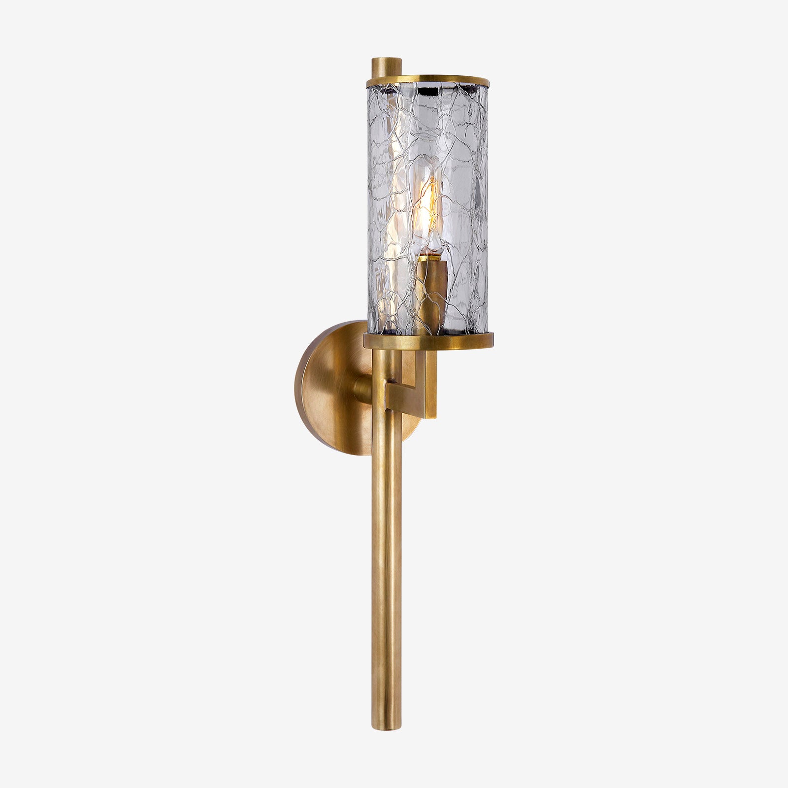 Brass and clearance glass sconce