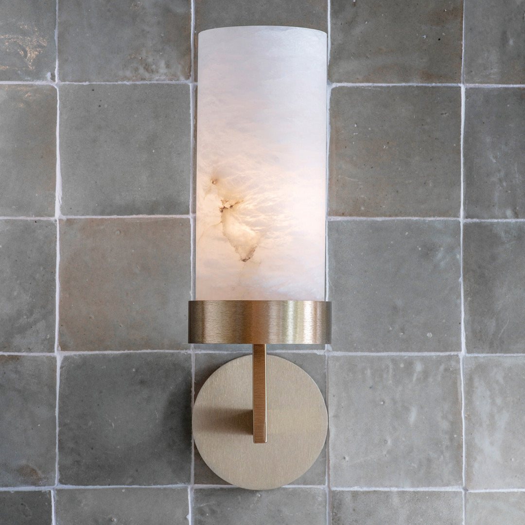 Compass Wall Light with Alabaster The Montauk Lighting Co